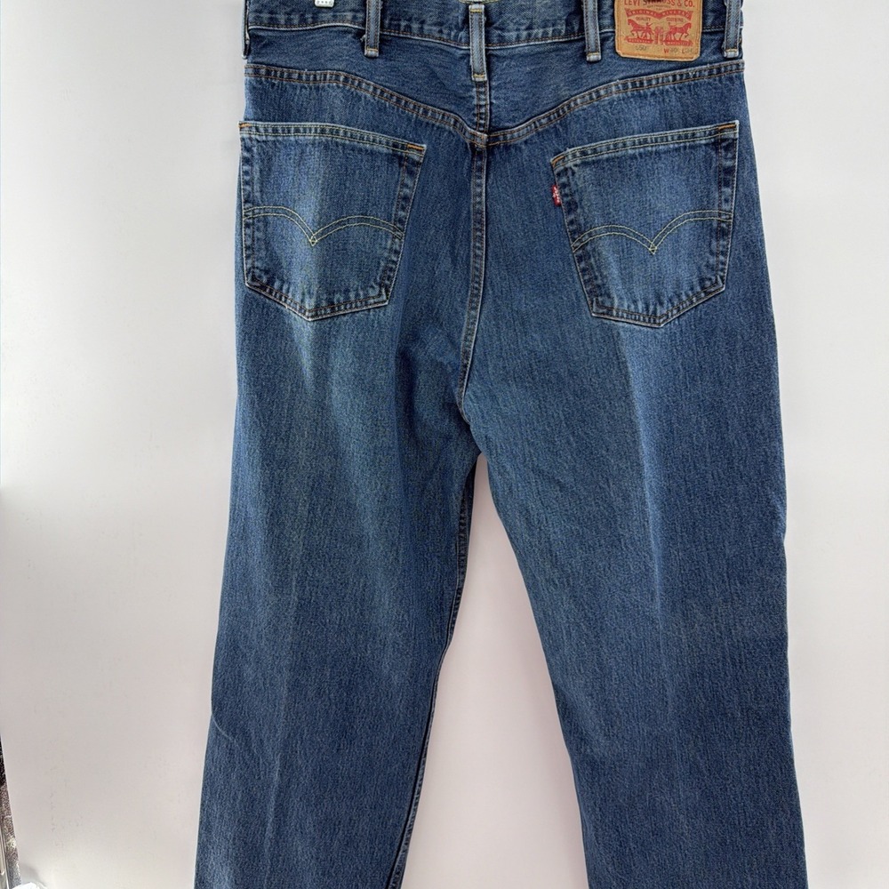 Levis 550 Relaxed Fit Tapered Leg Jeans Mens 40x34 Dark Wash Blue Denim
